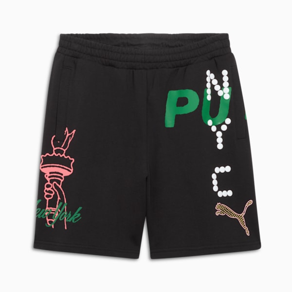 Shorts de 7" para hombre Wardrobe Essentials Bright Lights NYC Flagship, PUMA Black, extralarge